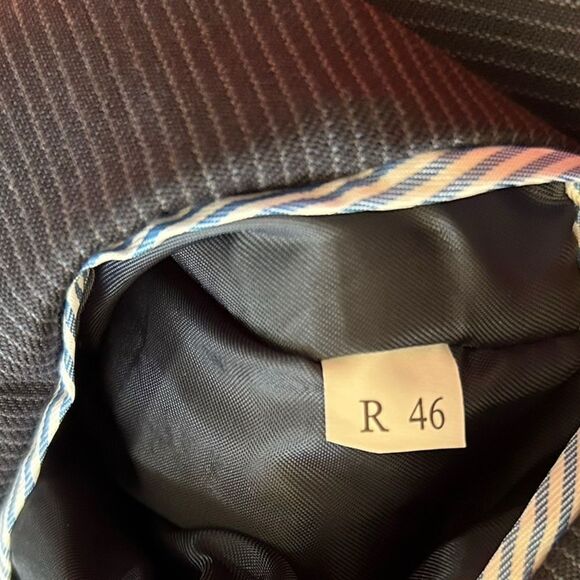 Tommy Hilfiger Blazer Men’s Size 46 R Grey Pin Stripe Suit Jacket Wool - Picture 6 of 7